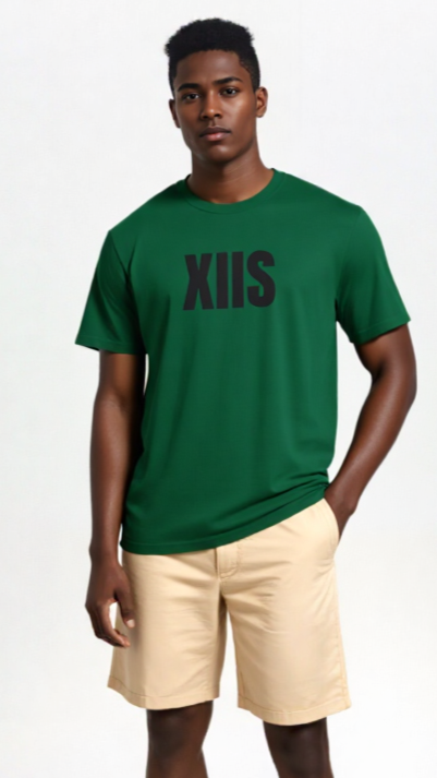 XIIS Unisex Dark Green Cotton T-Shirt