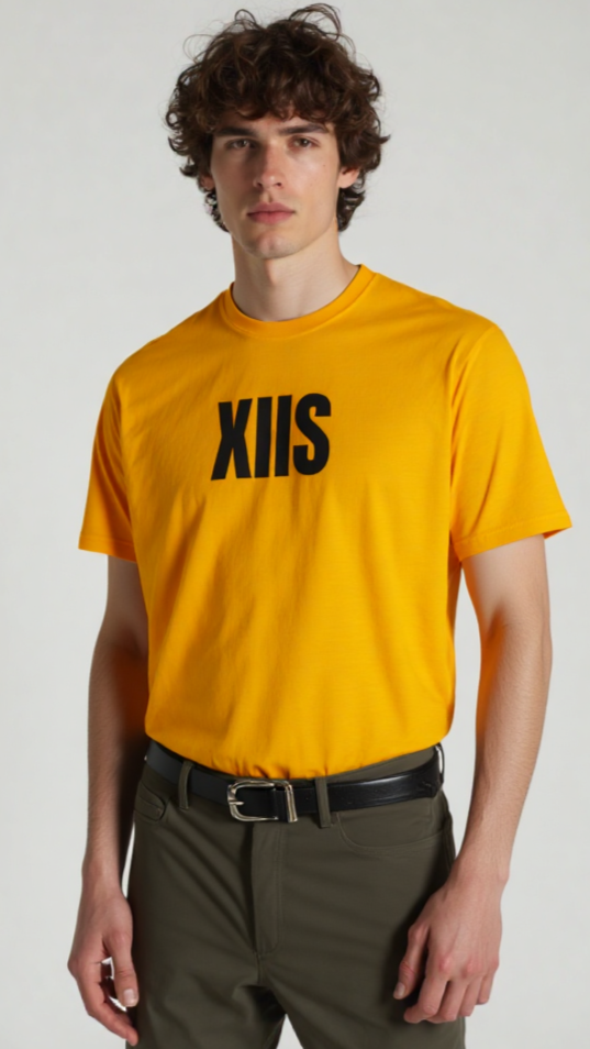 XIIS Unisex Yellow Cotton T-Shirt