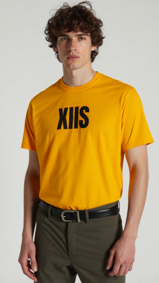XIIS Unisex Yellow Cotton T-Shirt