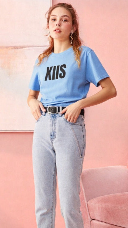 XIIS Unisex Light Blue Cotton T-Shirt