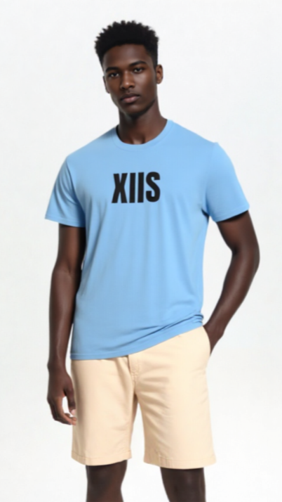 XIIS Unisex Light Blue Cotton T-Shirt