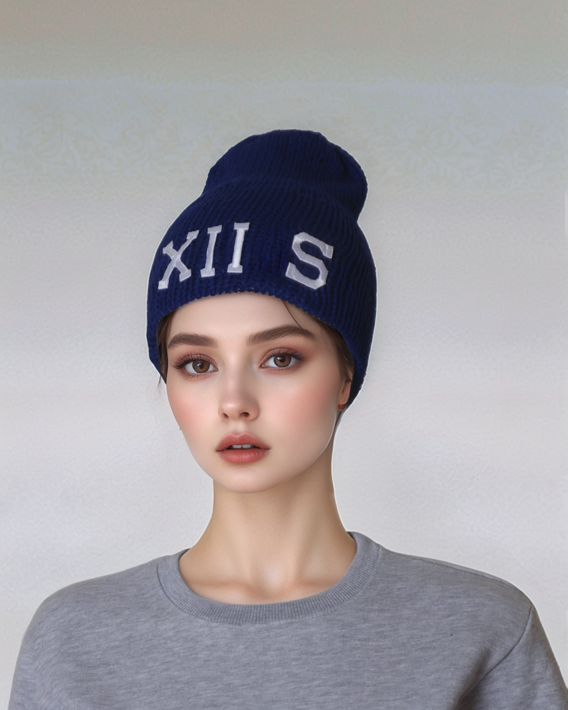 Navy Blue Knitted Beanie