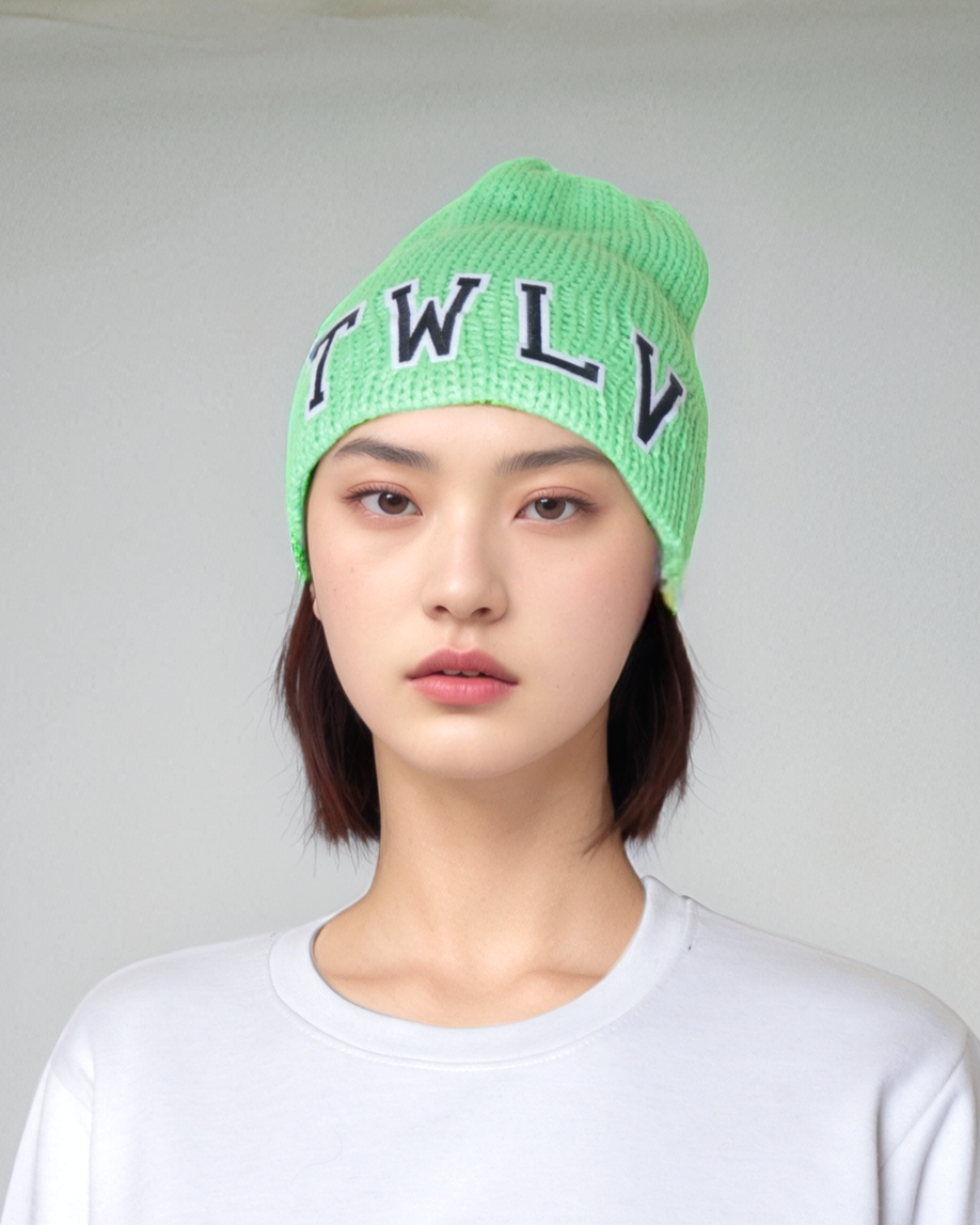 TWLV Neon Green Knitted Beanie