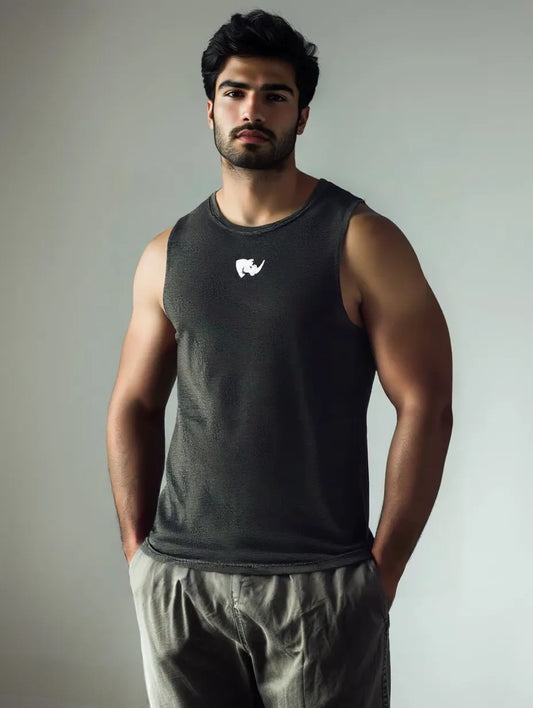 Black Stone Wash Unisex Tank Top