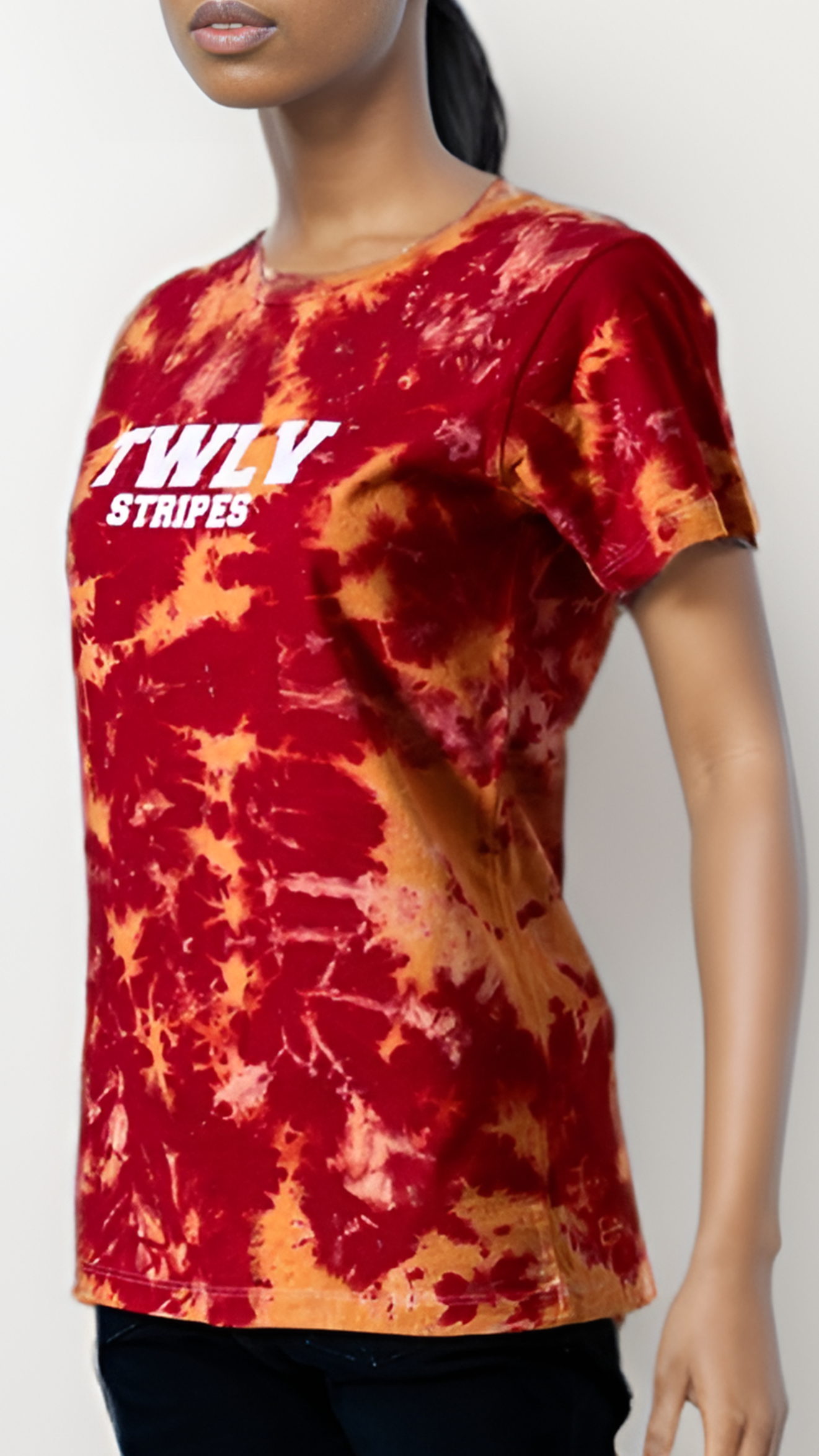 Red & Yellow Tie Dye T Shirt for Ladies