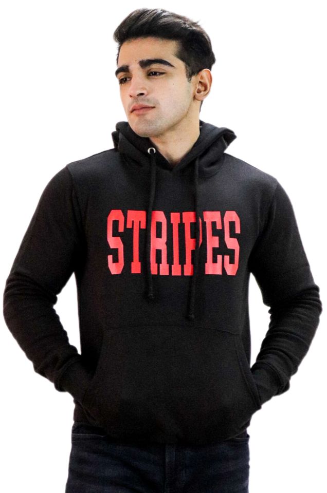 Stripes Red/Black Pull Over Hoodie